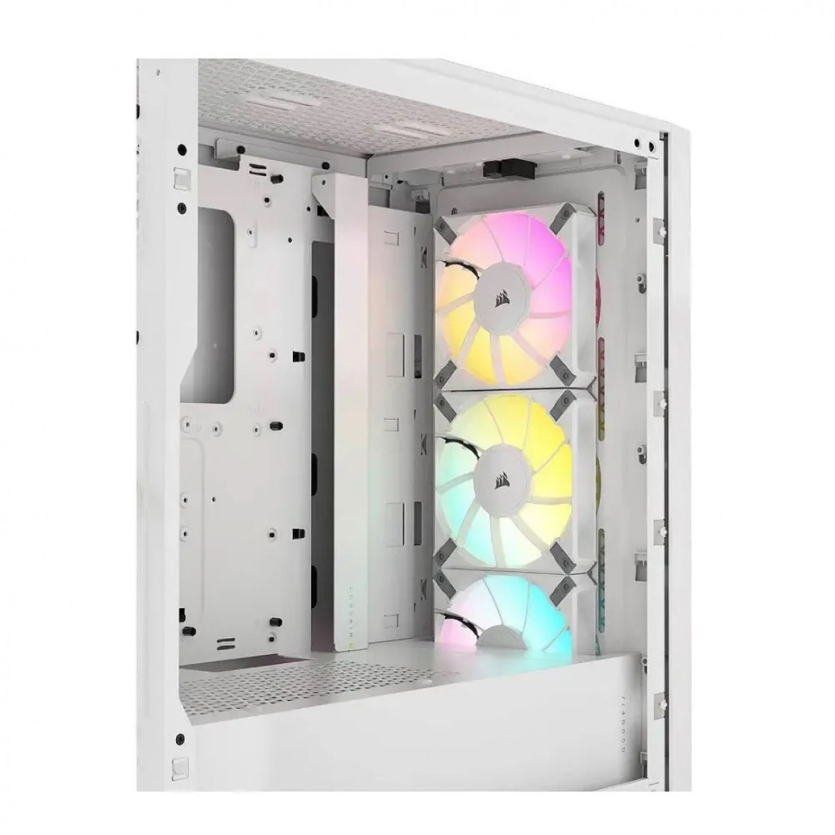 Gabinete Gamer Corsair 4000D Airflow, RGB, Mid Tower, Vidro Temperado, ATX, White, Sem Fonte, Com 3 Fans, CC-9011241-WW