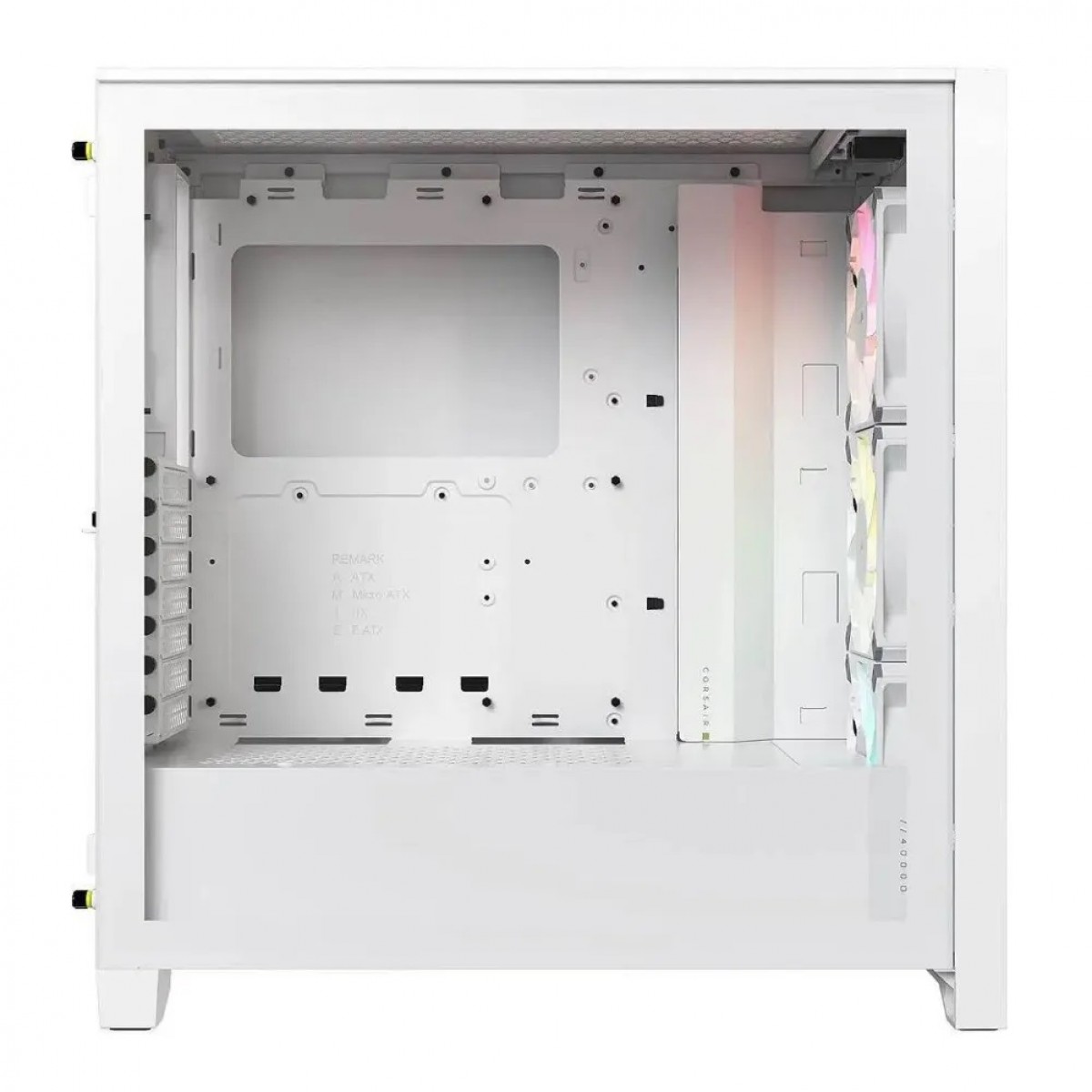 Gabinete Gamer Corsair 4000D Airflow, RGB, Mid Tower, Vidro Temperado, ATX, White, Sem Fonte, Com 3 Fans, CC-9011241-WW