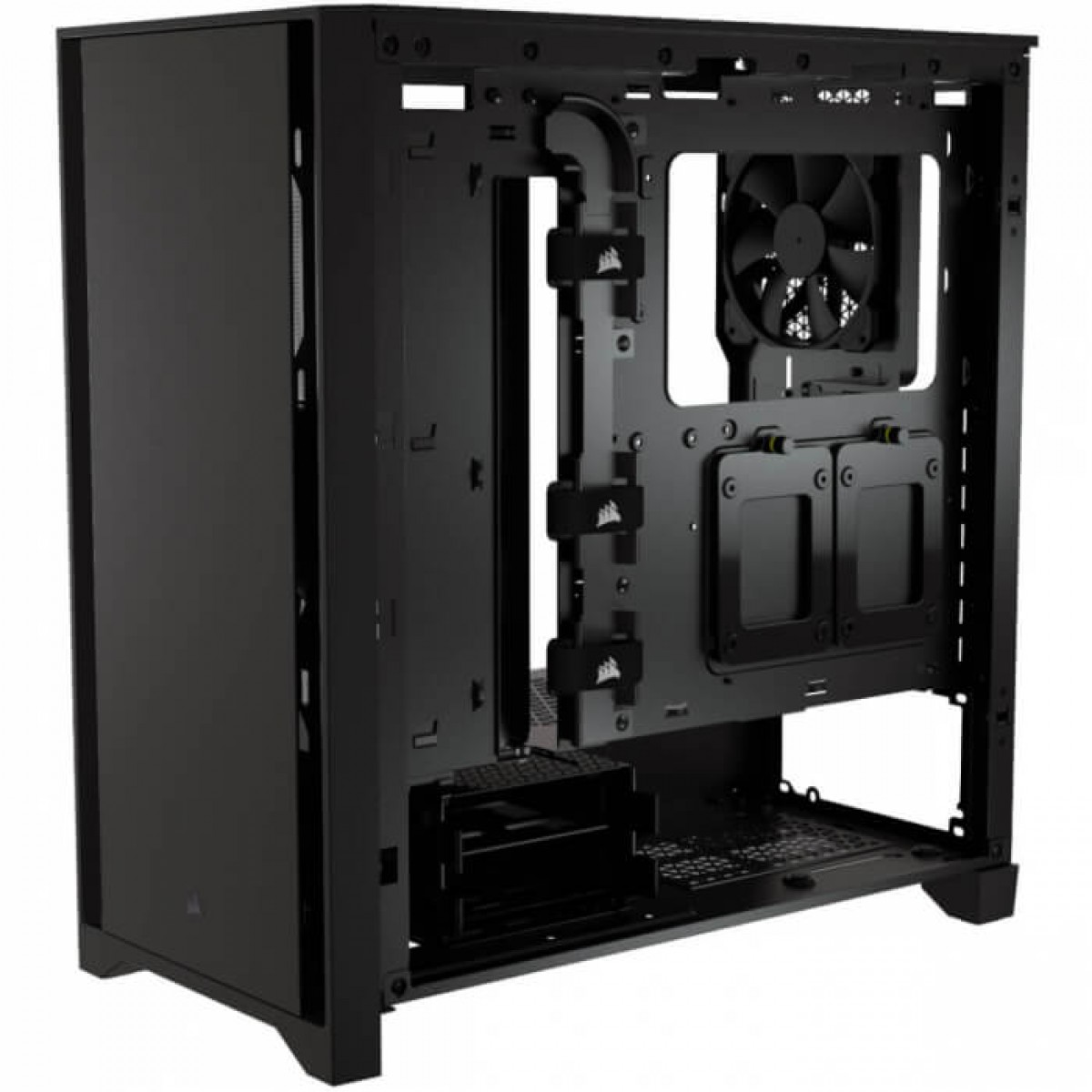 Gabinete Gamer Corsair 4000D, Mid Tower, Vidro Temperado, ATX, Black, Sem Fonte, Com 2 fans, CC-9011198-WW