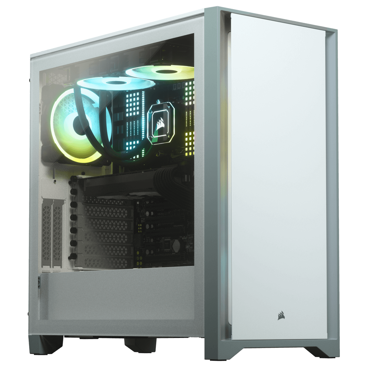 Gabinete Gamer Corsair 4000D, Mid Tower, Vidro Temperado, ATX, White, Sem Fonte, Com 2 fans, CC-9011199-WW