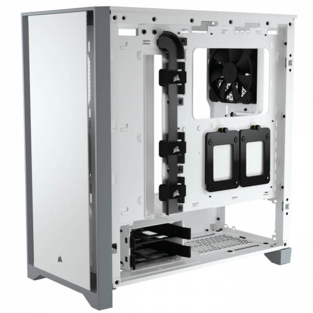 Gabinete Gamer Corsair 4000D, Mid Tower, Vidro Temperado, ATX, White, Sem Fonte, Com 2 fans, CC-9011199-WW