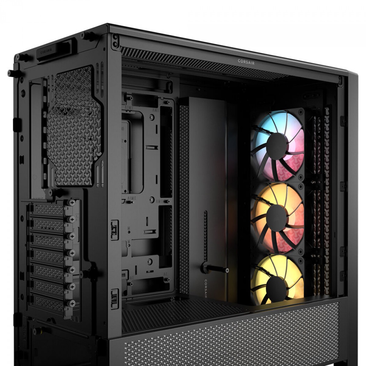 Gabinete Gamer Corsair 4000D RS, ARGB, Mid Tower, Vidro Temperado, E-ATX, Sem Fonte, Com 3 Fans, Preto, CC-9011296-WW
