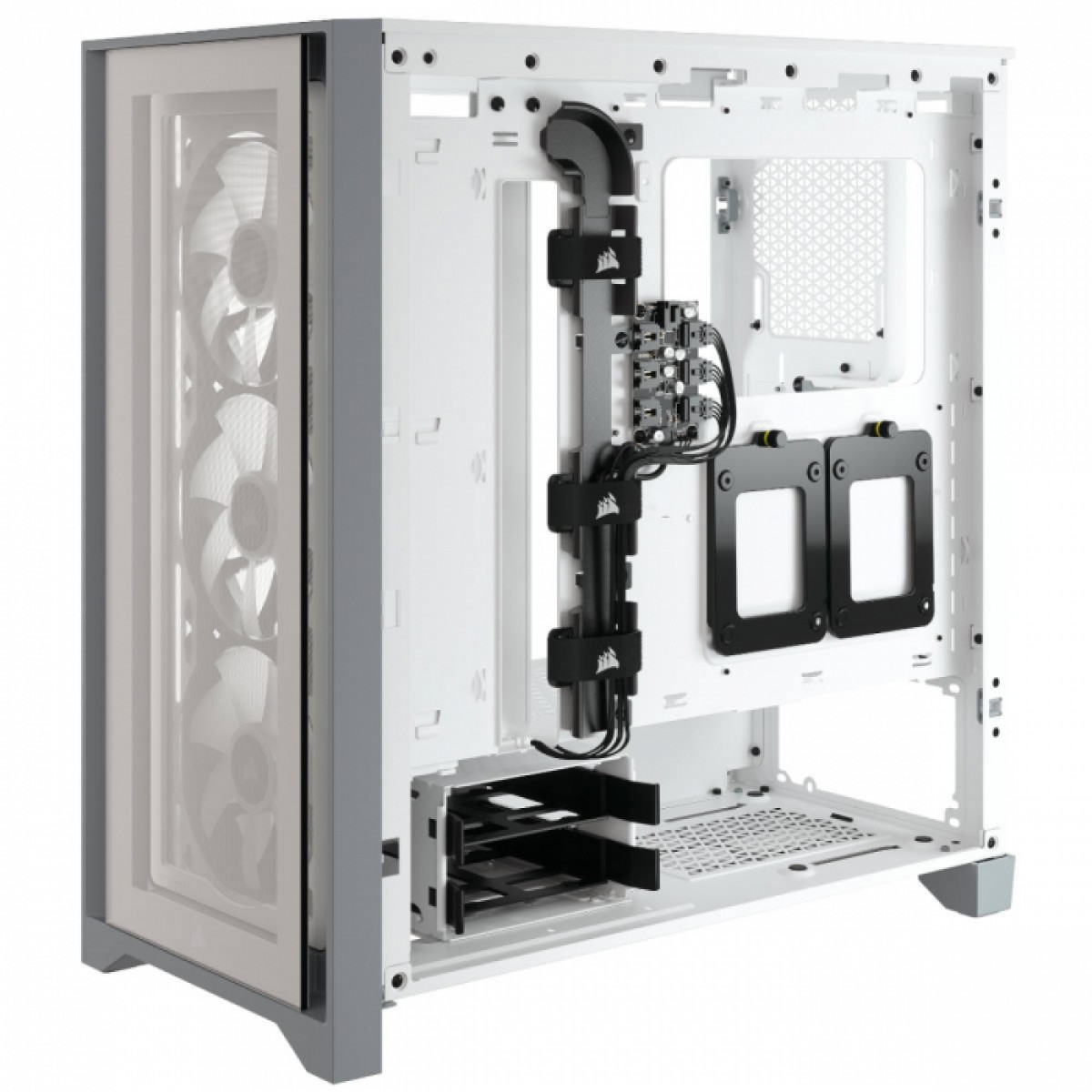 Gabinete Gamer Corsair iCUE 4000X RGB, Mid Tower, Vidro Temperado, ATX, White, Sem Fonte, Com 3 Fans, CC-9011205-WW