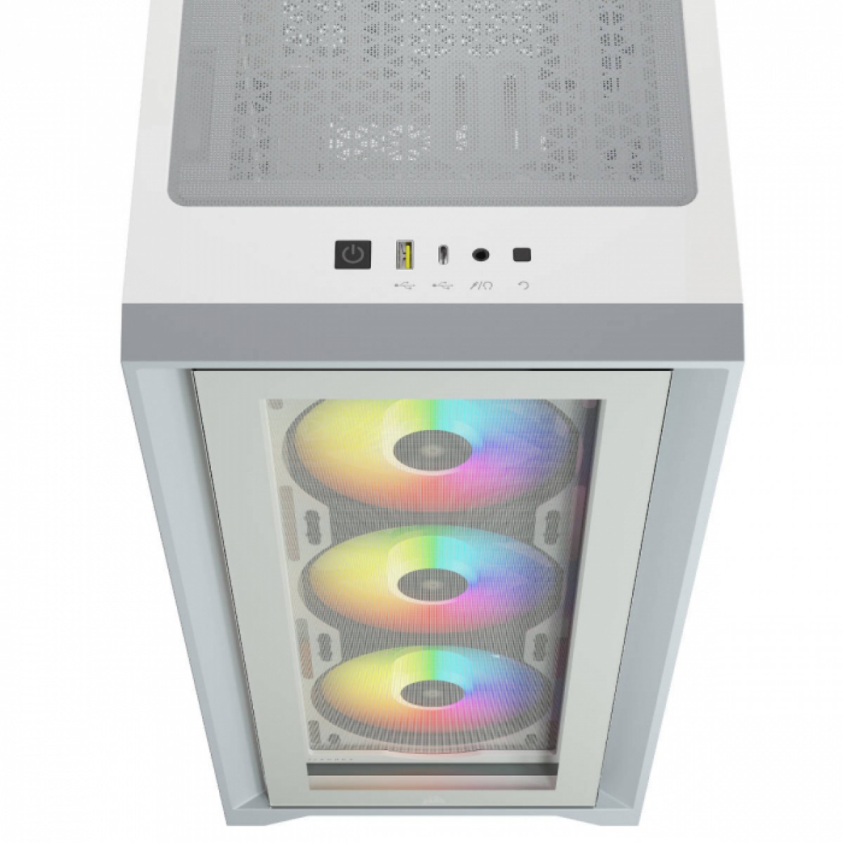 Gabinete Gamer Corsair iCUE 4000X RGB, Mid Tower, Vidro Temperado, ATX, White, Sem Fonte, Com 3 Fans, CC-9011205-WW