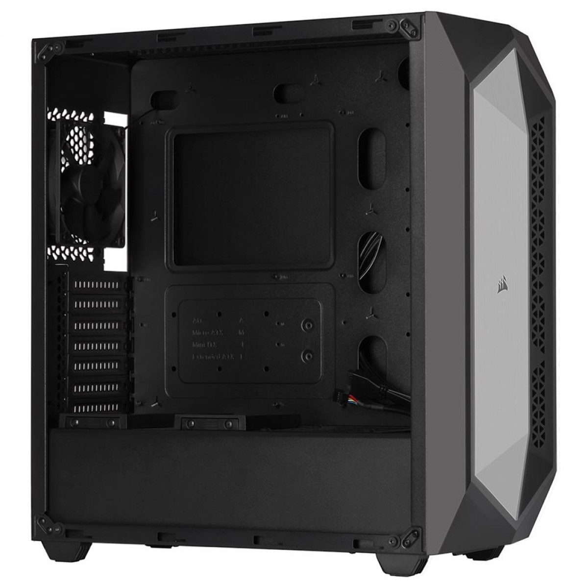 Gabinete Gamer Corsair 470T RGB, Mid Tower, Vidro Temperado, Black, E-ATX, Sem Fonte, Com 1 Fan, CC-9011215-WW