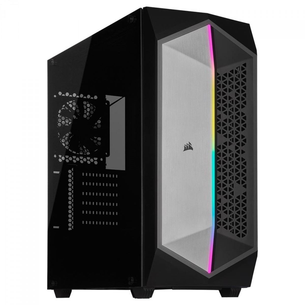 Gabinete Gamer Corsair 470T RGB, Mid Tower, Vidro Temperado, Black, E-ATX, Sem Fonte, Com 1 Fan, CC-9011215-WW