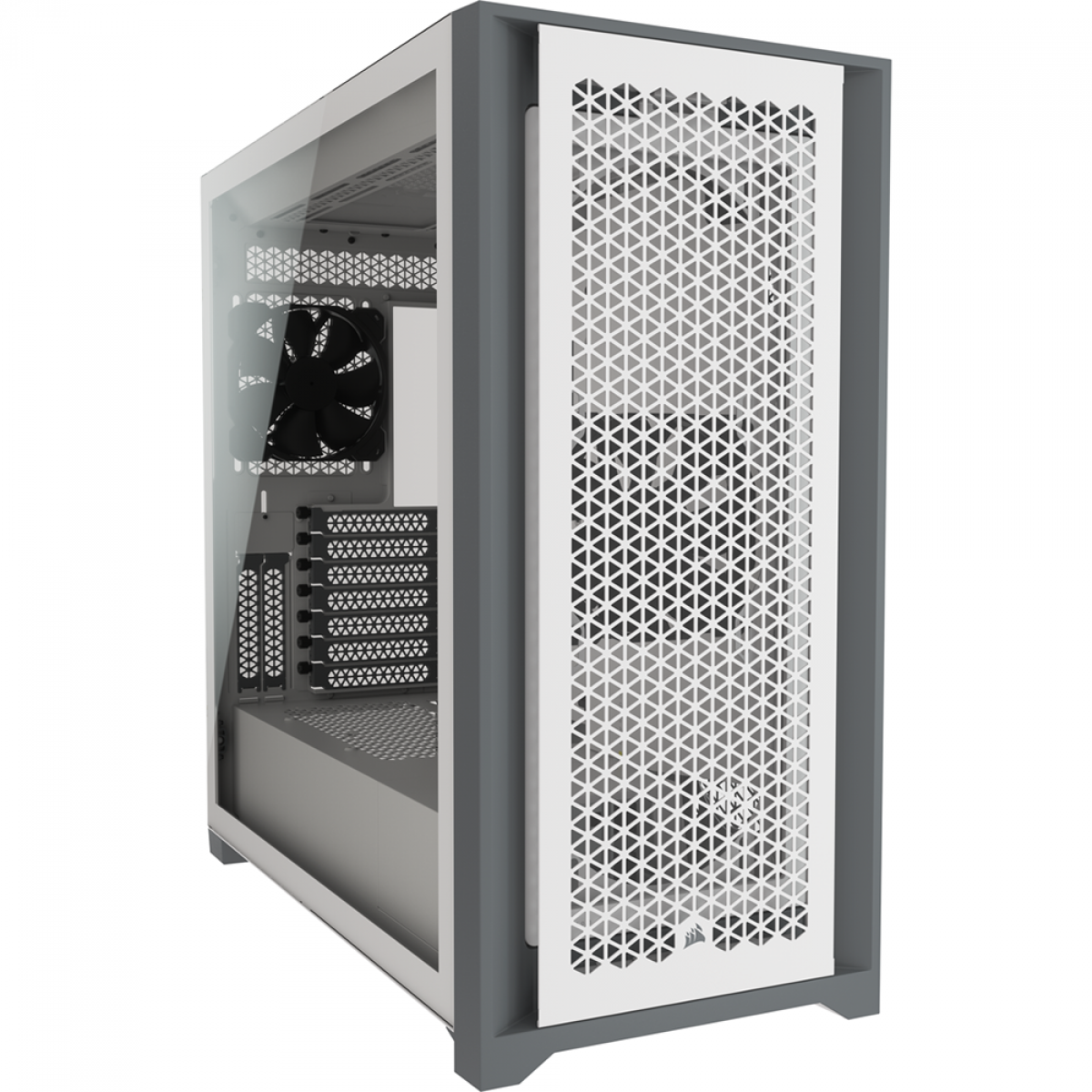 Gabinete Gamer Corsair 5000D AirFlow, Mid Tower, Vidro Temperado, ATX, White, Sem Fonte, Com 2 Fans, CC-9011211-WW