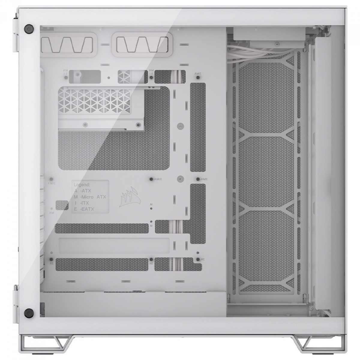 Gabinete Gamer Corsair 6500D AIRFLOW, Mid Tower, Mesh, Vidro Temperado, E-ATX, Sem Fan, White, CC-9011260-WW