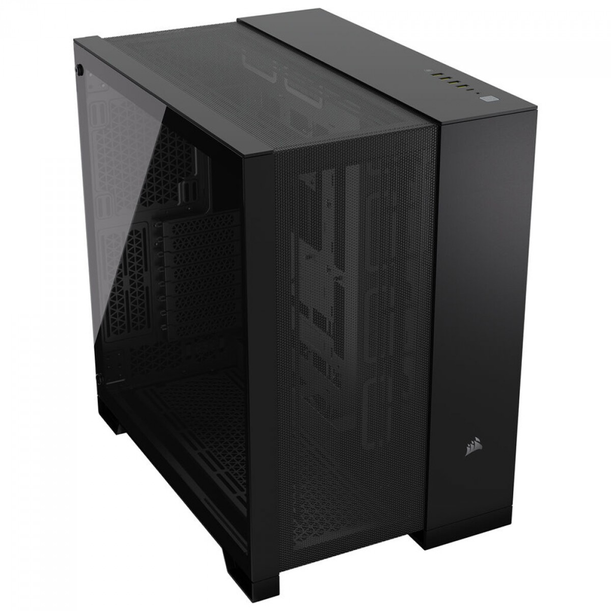 Gabinete Gamer Corsair 6500D AIRFLOW, Mid Tower, Mesh, Vidro Temperado, E-ATX, Sem Fan, Black, CC-9011259-WW