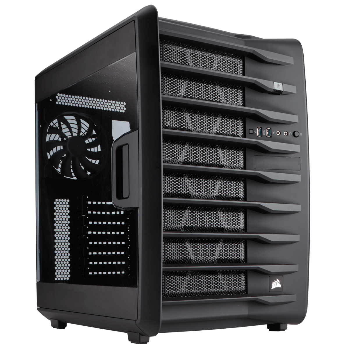 Gabinete Gamer Corsair Carbide Air 740, Mid Tower, Com 3 Fans, Lateral em Acrílico, Black, Sem Fonte, CC-9011096-WW