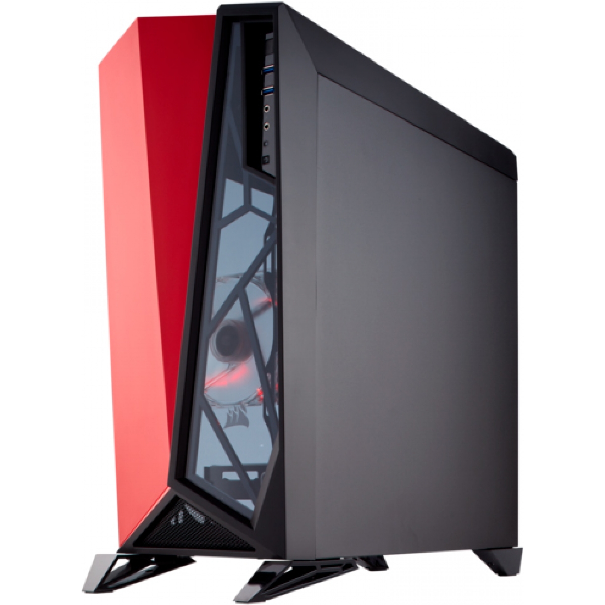 Gabinete Gamer Corsair Carbide Spec-Omega, Mid Tower, Com 2 Fans, Vidro Temperado, Black-Red, Sem Fonte, CC-9011120-WW
