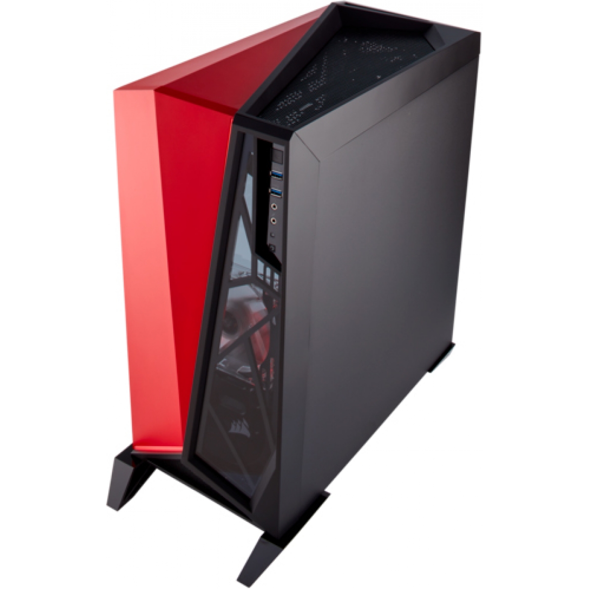 Gabinete Gamer Corsair Carbide Spec-Omega, Mid Tower, Com 2 Fans, Vidro Temperado, Black-Red, Sem Fonte, CC-9011120-WW