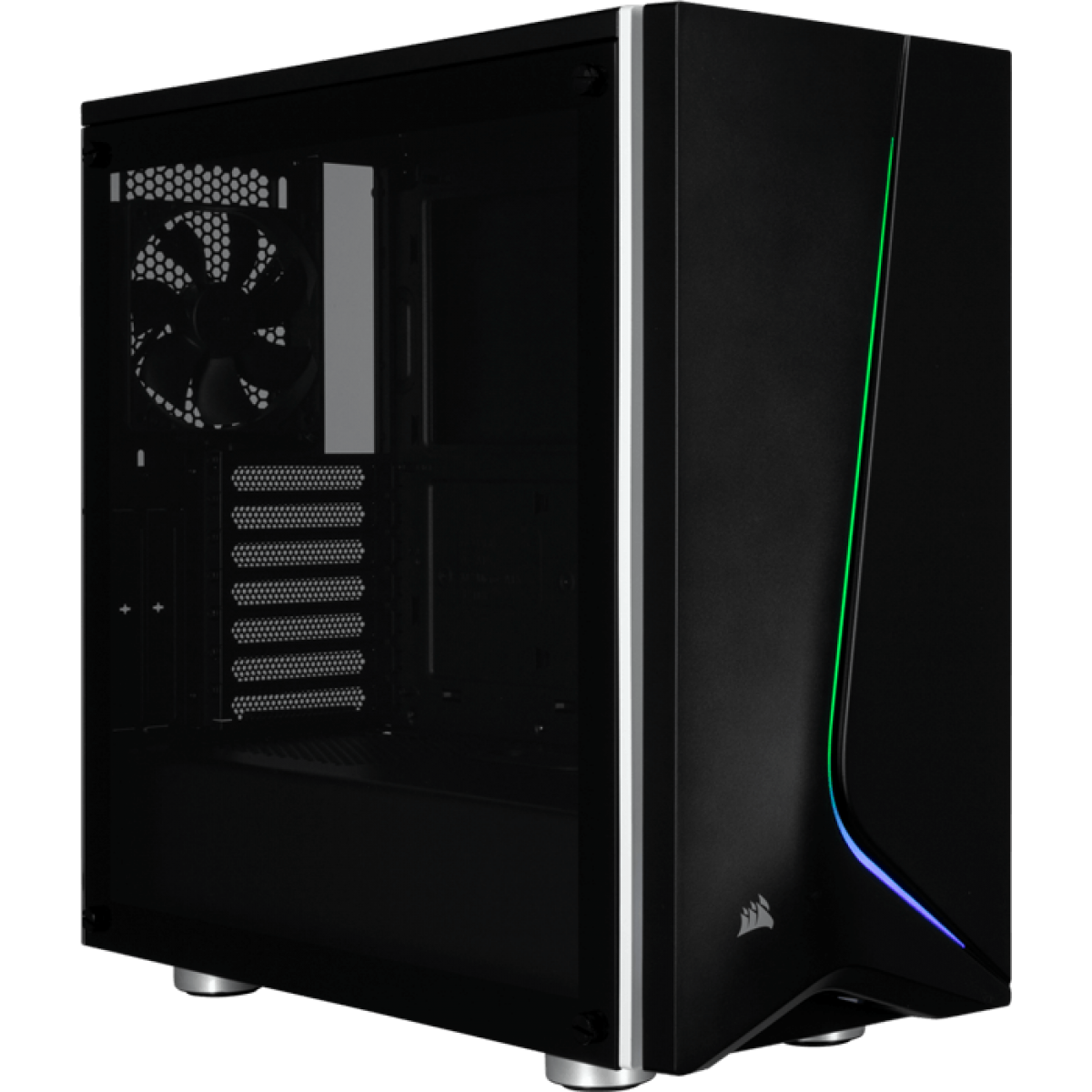 Gabinete Gamer Corsair, Carbide SPEC-06 RGB, Mid Tower, Vidro temperado, Black, Sem Fonte, Com 2 Fans, CC-9011146-WW