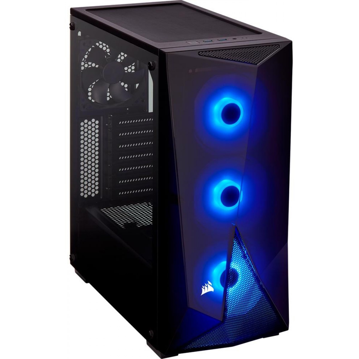 Gabinete Gamer Corsair, Carbide Spec Delta RGB, Mid Tower, Vidro Temperado, Black, Sem Fonte, Com 3 Fans, CC-9011166-WW