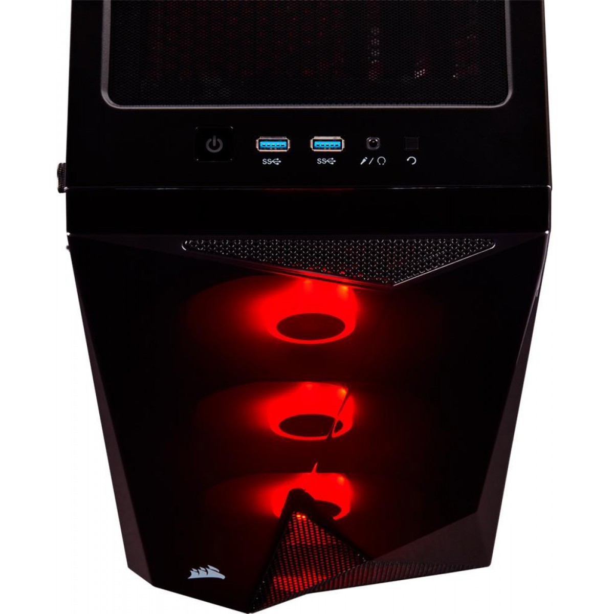 Gabinete Gamer Corsair, Carbide Spec Delta RGB, Mid Tower, Vidro Temperado, Black, Sem Fonte, Com 3 Fans, CC-9011166-WW