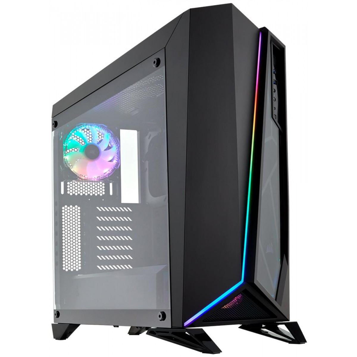 Gabinete Gamer Corsair Carbide Spec-Omega RGB, Mid Tower, Vidro Temperado, Black, Sem Fonte, CC-9011140-WW