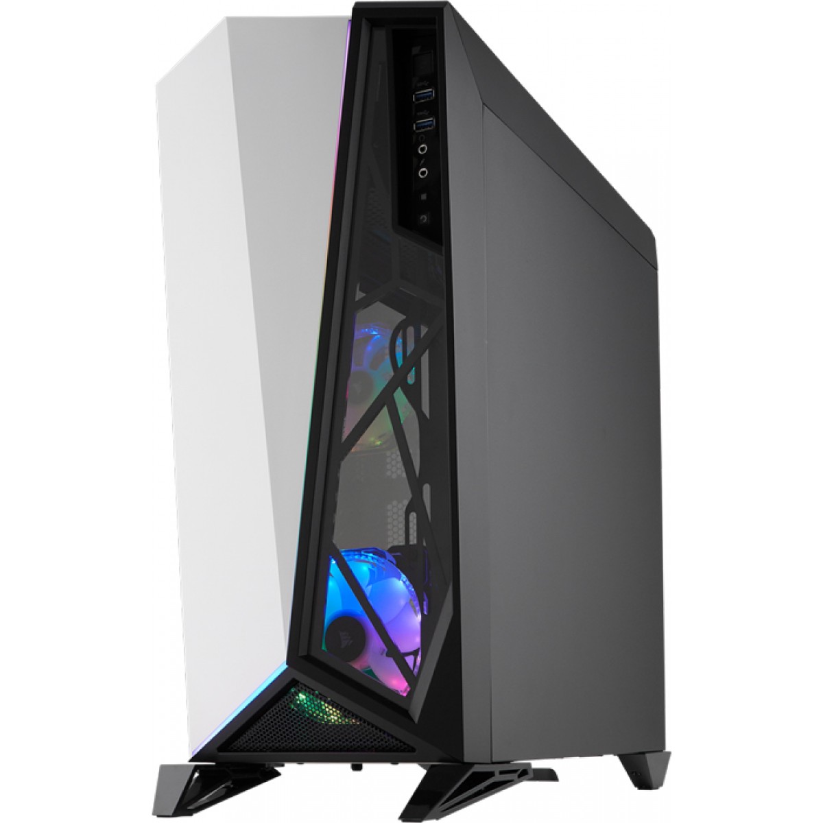 Gabinete Gamer Corsair Carbide Spec-Omega RGB, Mid Tower, Com 2 Fans, Vidro Temperado, White, Sem Fonte, CC-9011141-WW