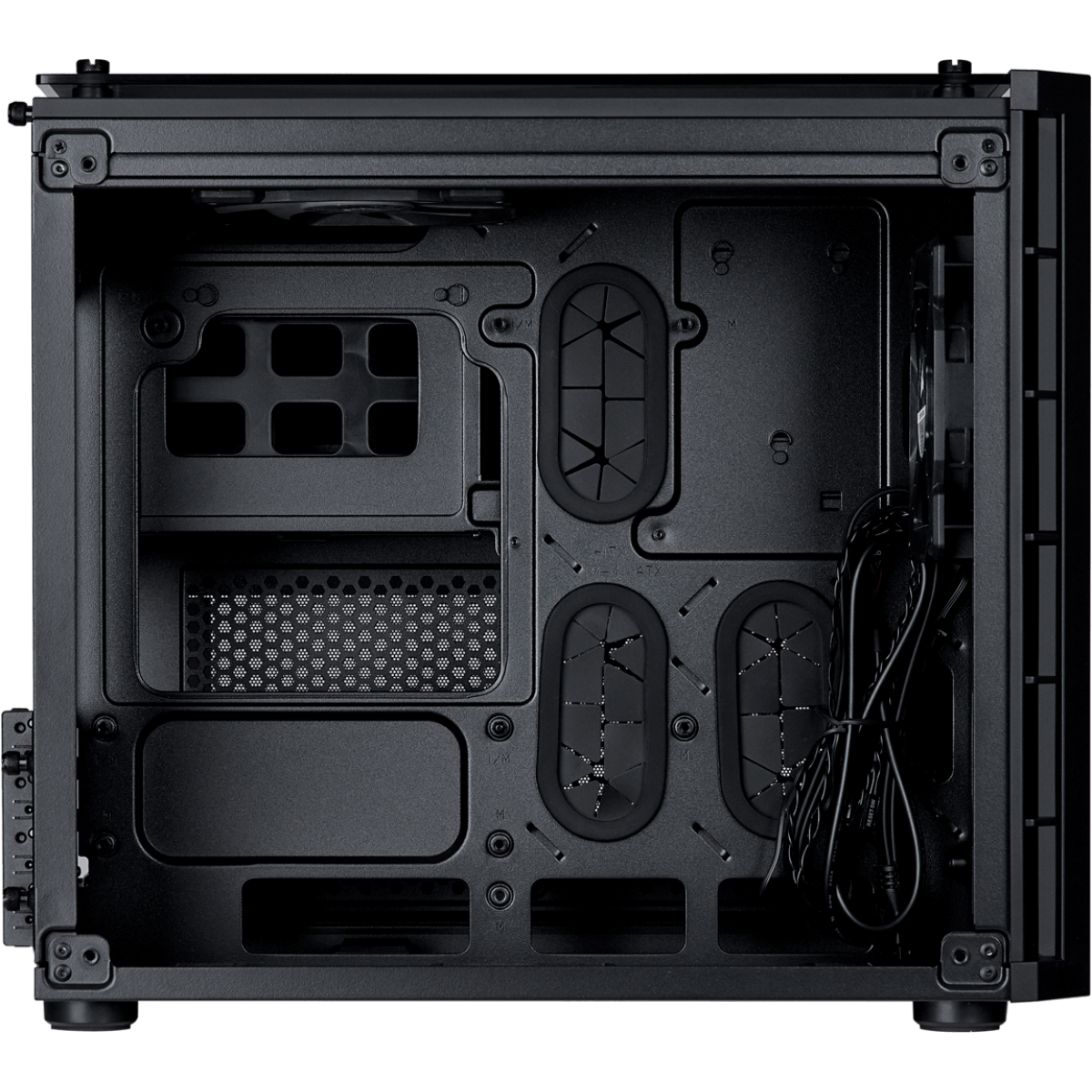 Gabinete Gamer Corsair Crystal 280x, Mini Tower, Sem Fan, Vidro Temperado, Black, Sem Fonte, CC-9011134-WW