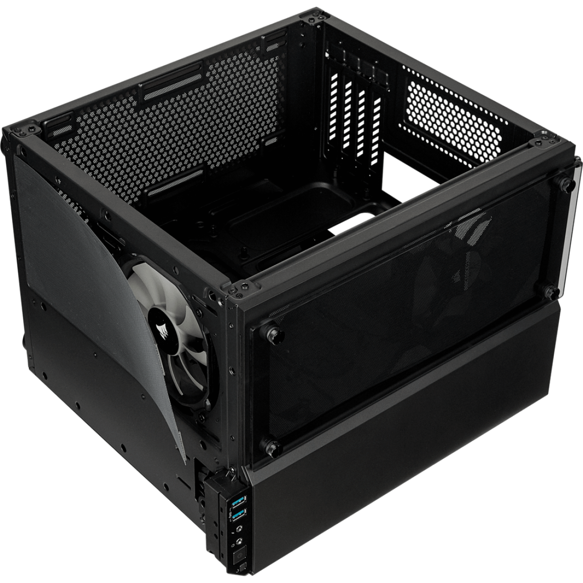 Gabinete Gamer Corsair Crystal 280x, Mini Tower, Sem Fan, Vidro Temperado, Black, Sem Fonte, CC-9011134-WW