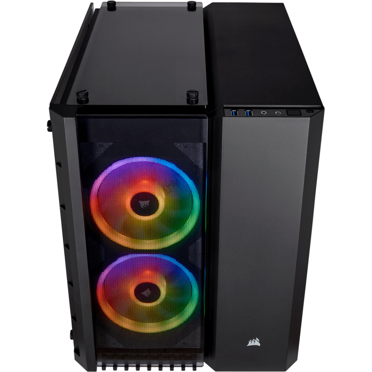 Gabinete Gamer Corsair Crystal 280x RGB, Mini Tower, Sem Fan, Vidro Temperado, Black, Sem Fonte, CC-9011135-WW