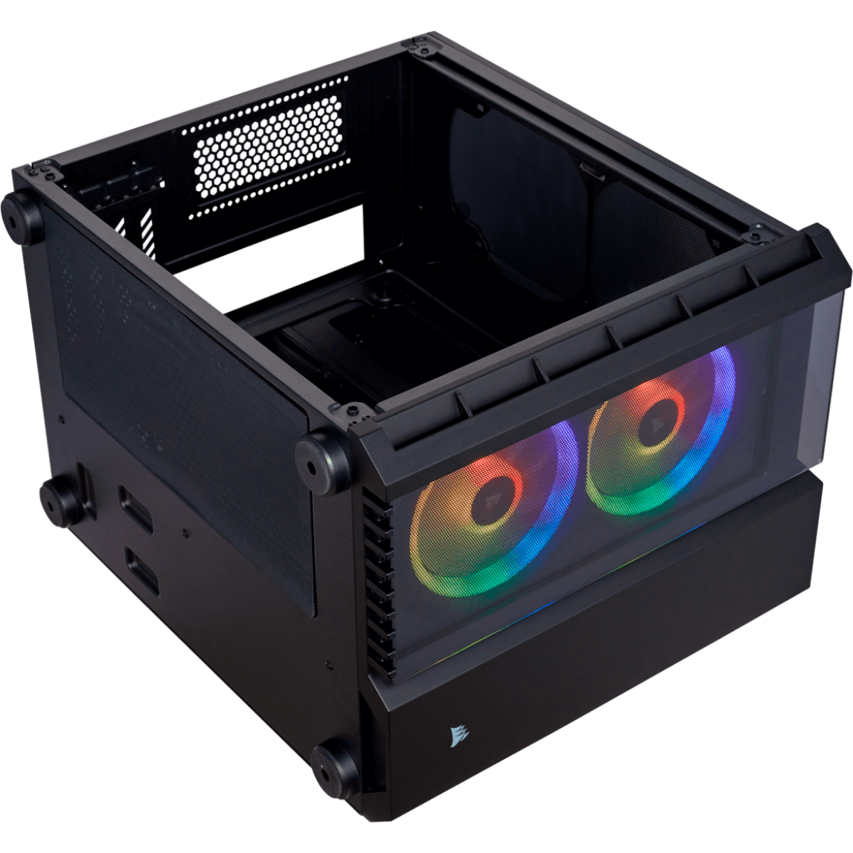 Gabinete Gamer Corsair Crystal 280x RGB, Mini Tower, Sem Fan, Vidro Temperado, Black, Sem Fonte, CC-9011135-WW