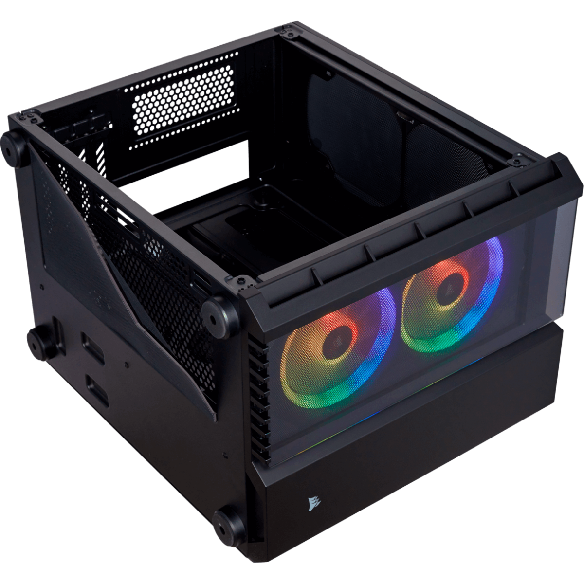 Gabinete Gamer Corsair Crystal 280x RGB, Mini Tower, Sem Fan, Vidro Temperado, Black, Sem Fonte, CC-9011135-WW