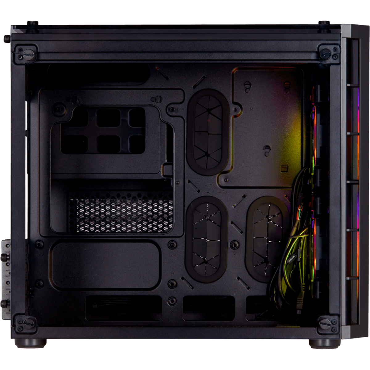 Gabinete Gamer Corsair Crystal 280x RGB, Mini Tower, Sem Fan, Vidro Temperado, Black, Sem Fonte, CC-9011135-WW