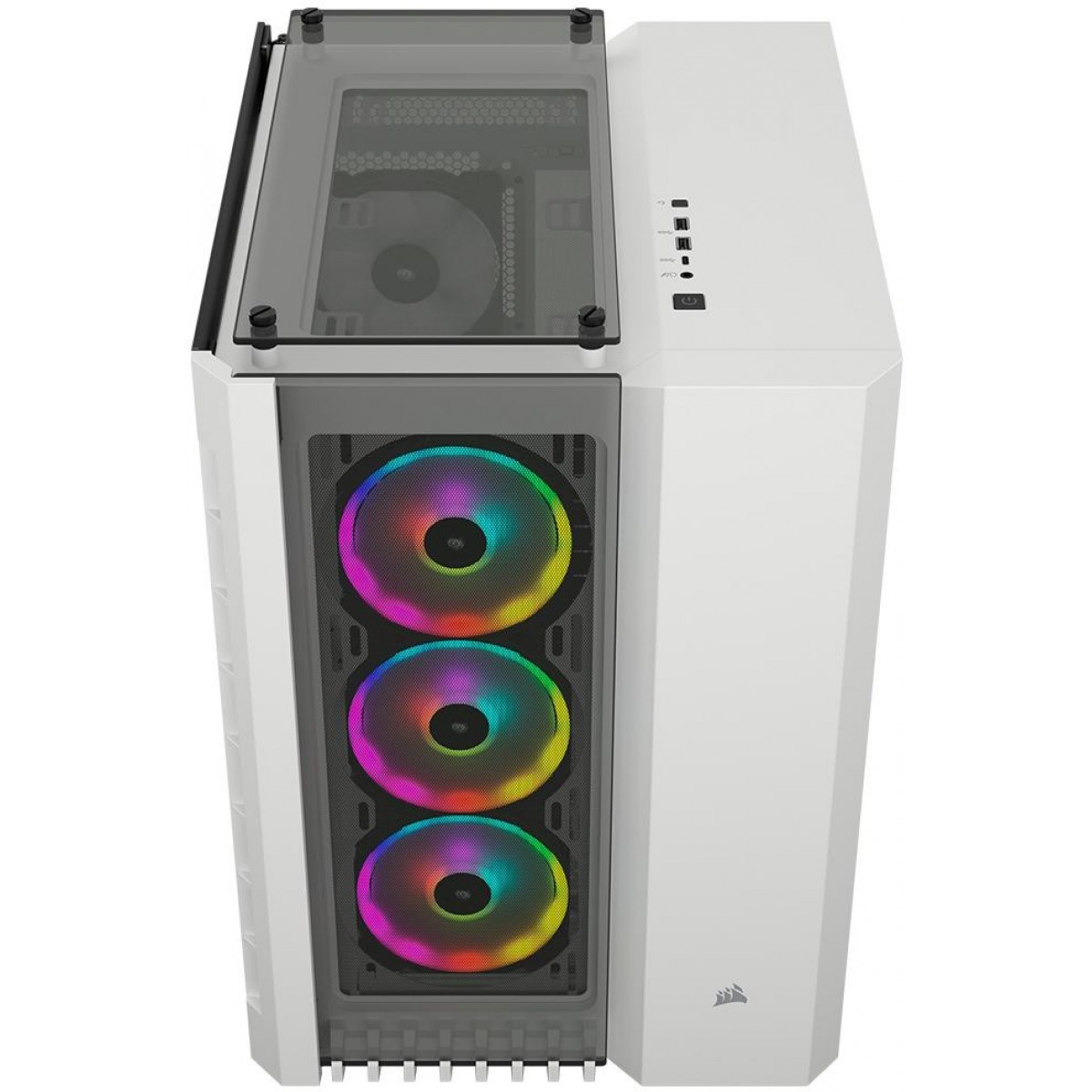 Gabinete Gamer Corsair Crystal 680x RGB, Full Tower, Vidro Temperado, White, Sem Fonte, Com 4 Fans, CC-9011169-WW