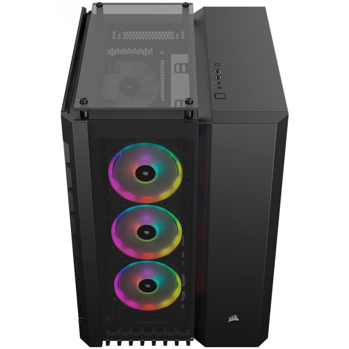 Gabinete Gamer Corsair Crystal 680x RGB, Full Tower, Vidro Temperado, Com 4 Fans, Black, Sem Fonte, CC-9011168-WW