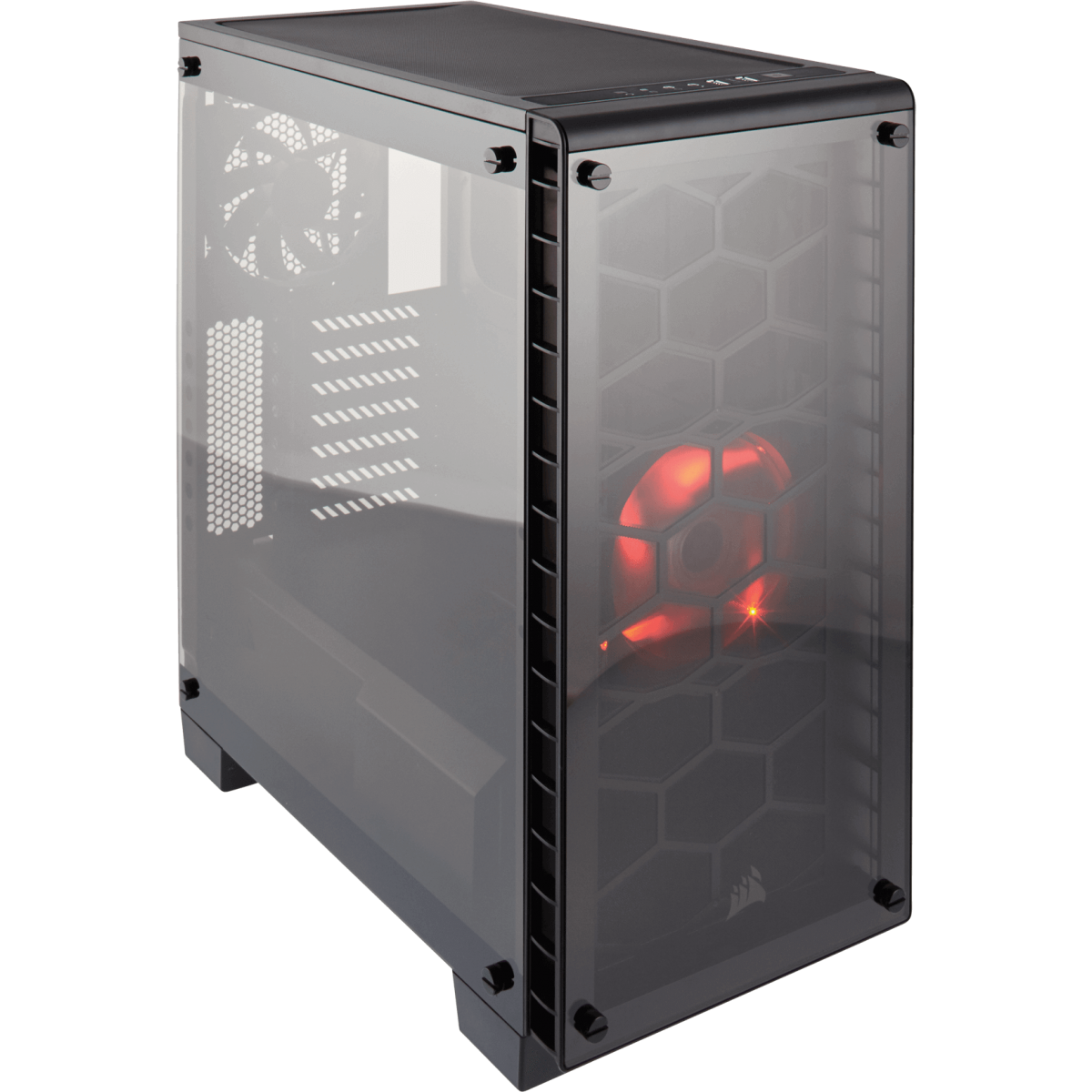 Gabinete Gamer Corsair Crystal 460X, Mid Tower, Com 2 Fans, Vidro Temperado, Black Sem Fonte, CC-9011099-WW