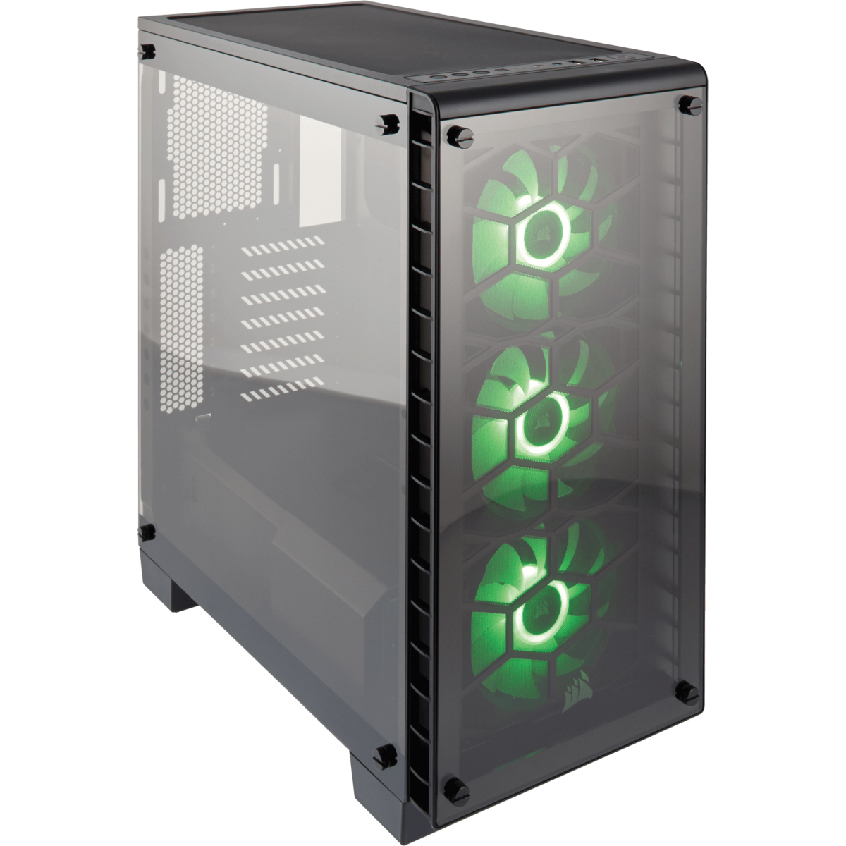 Gabinete Gamer Corsair Crystal 460X RGB, Mid Tower, Com 3 Fans, Vidro Temperado, Black, Sem Fonte, CC-9011101-WW