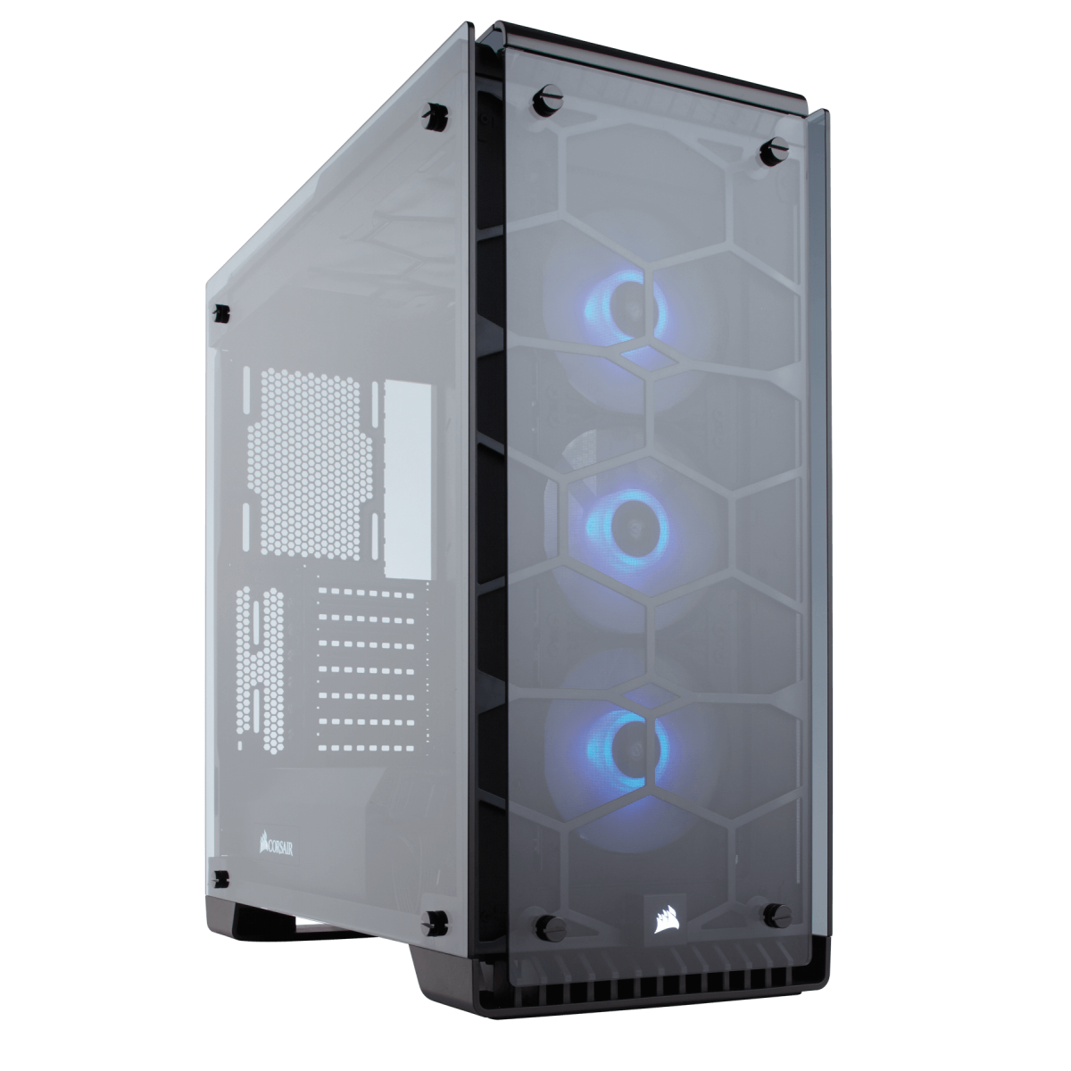 Gabinete Gamer Corsair, Crystal 570X RGB, Mid Tower, Vidro Temperado, Black, Sem Fonte, Com 3 Fans, CC-9011098-WW