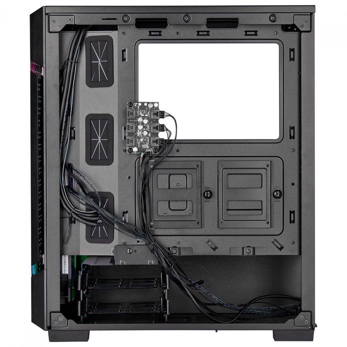 Gabinete Gamer Corsair, Icue 220T AirFlow, Mid Tower, Vidro Temperado, ATX, Black, CC-9011173-WW, Sem Fonte, Com 3 Fans