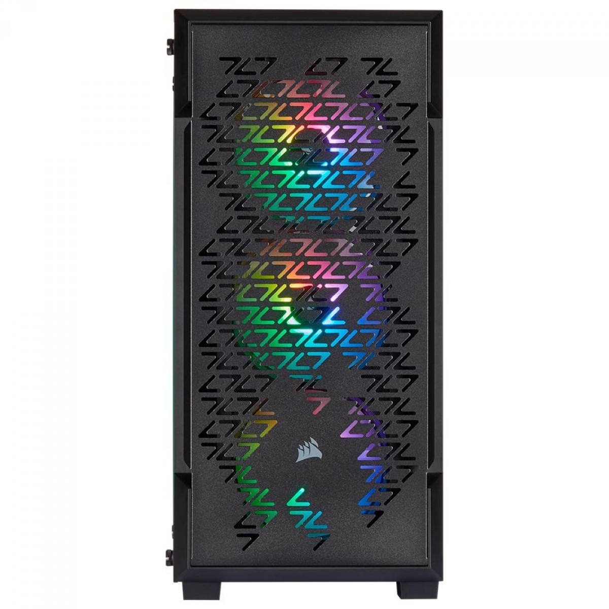 Gabinete Gamer Corsair, Icue 220T AirFlow, Mid Tower, Vidro Temperado, ATX, Black, CC-9011173-WW, Sem Fonte, Com 3 Fans