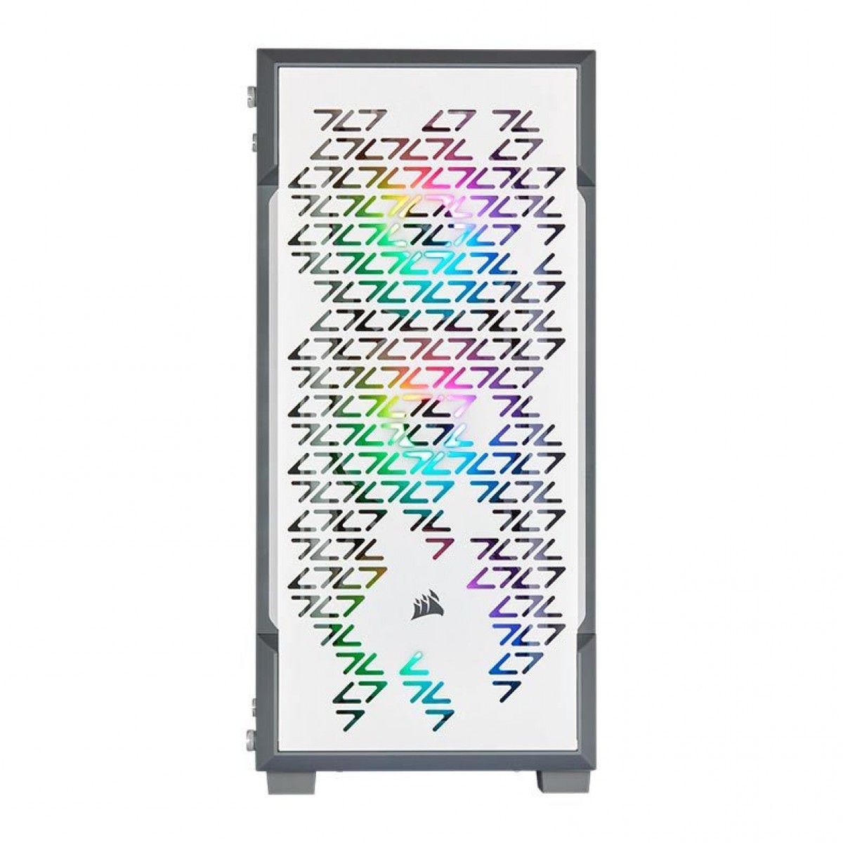 Gabinete Gamer Corsair, Icue 220T AirFlow White, Mid Tower, Vidro Temperado, ATX, White, CC-9011174-WW, Sem Fonte, Com 3 Fans