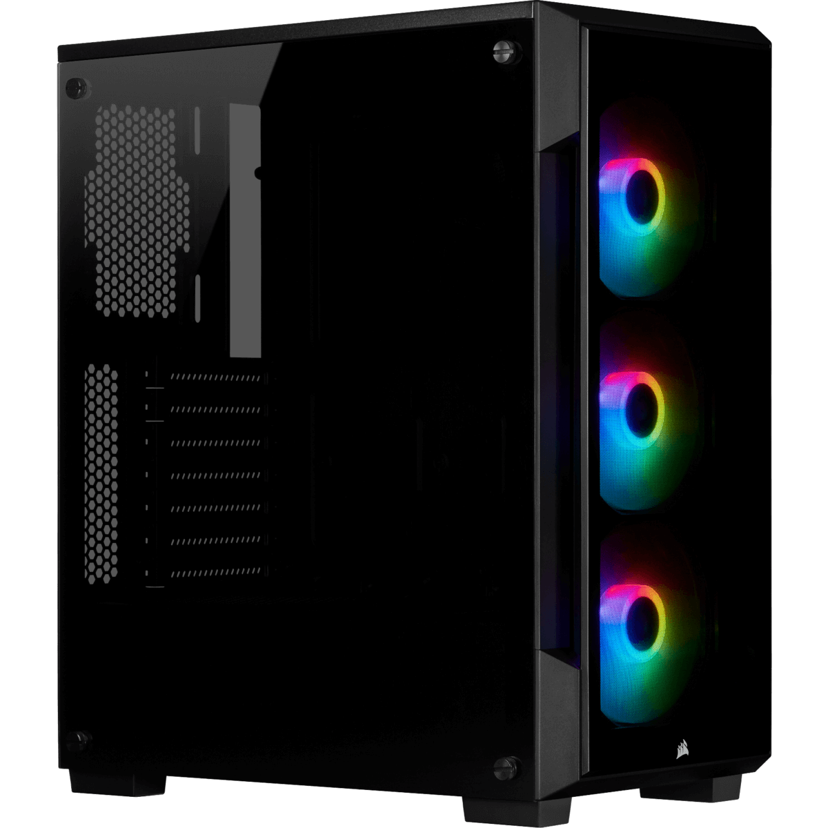 Gabinete Gamer Corsair iCue 220T, Mid Tower, Com 3 Fans, Vidro Temperado, Black, Sem Fonte, CC-9011190-WW
