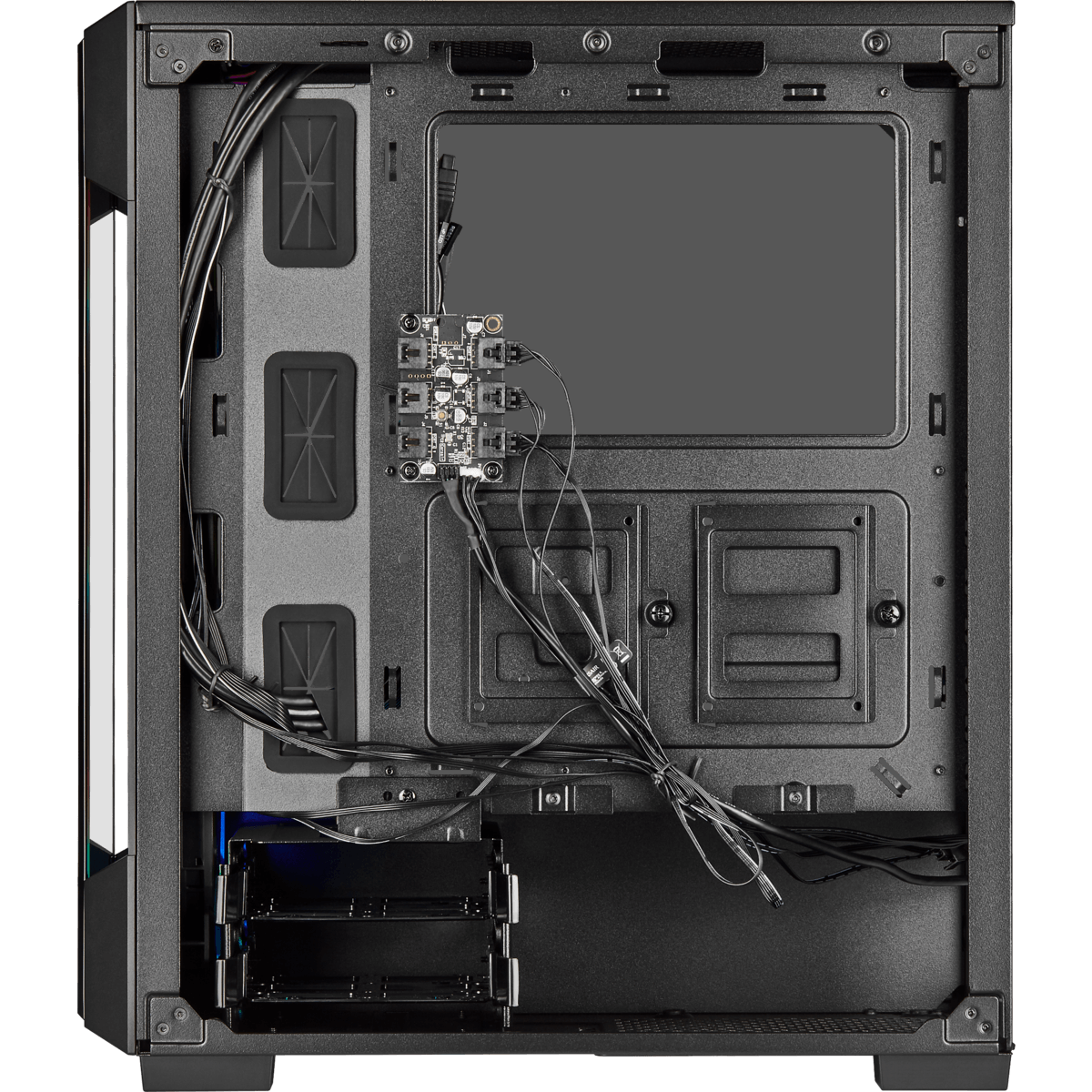 Gabinete Gamer Corsair iCue 220T, Mid Tower, Com 3 Fans, Vidro Temperado, Black, Sem Fonte, CC-9011190-WW