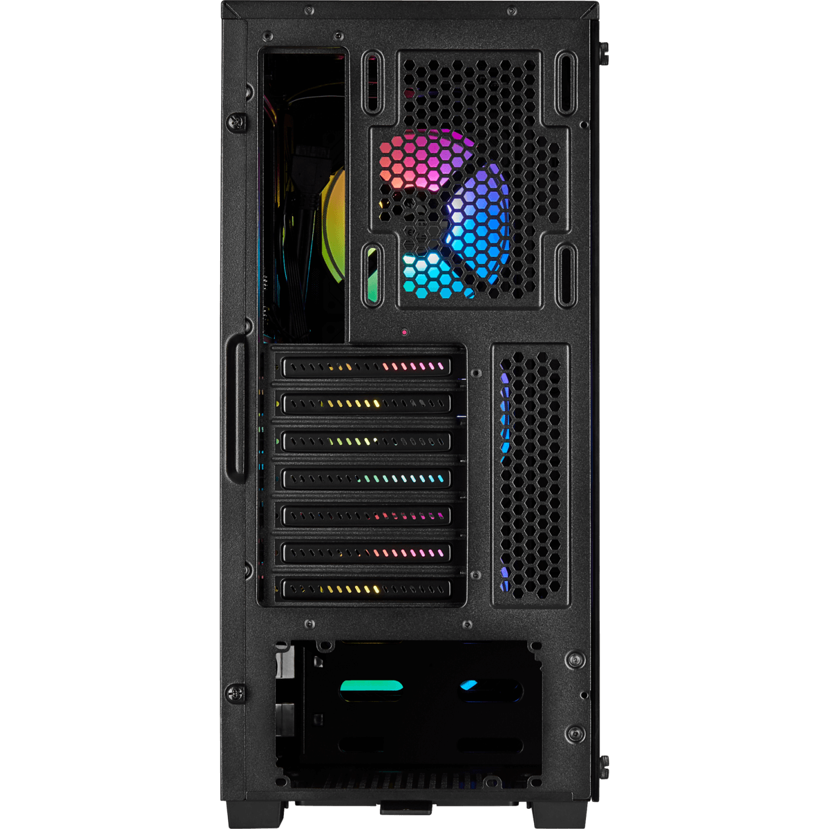 Gabinete Gamer Corsair iCue 220T, Mid Tower, Com 3 Fans, Vidro Temperado, Black, Sem Fonte, CC-9011190-WW