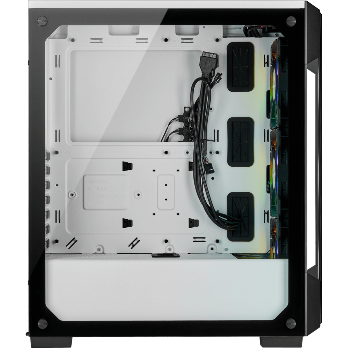 Gabinete Gamer Corsair, iCue 220T, Mid Tower, Vidro Temperado, White, Sem Fonte, Com 3 Fans, CC-9011191-WW