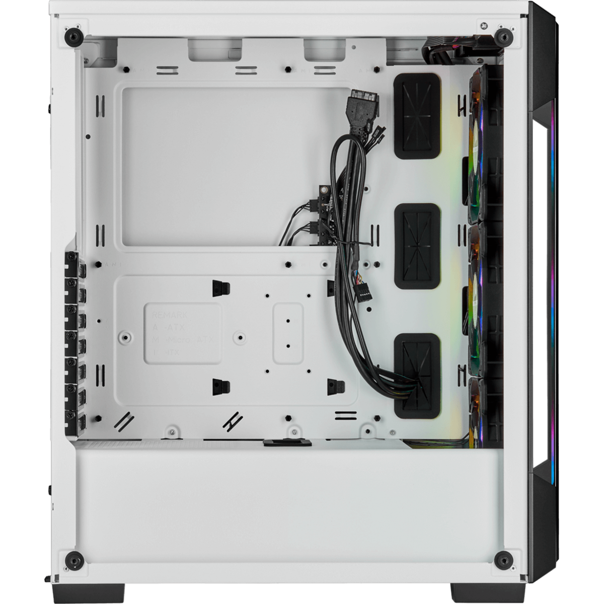 Gabinete Gamer Corsair, iCue 220T, Mid Tower, Vidro Temperado, White, Sem Fonte, Com 3 Fans, CC-9011191-WW
