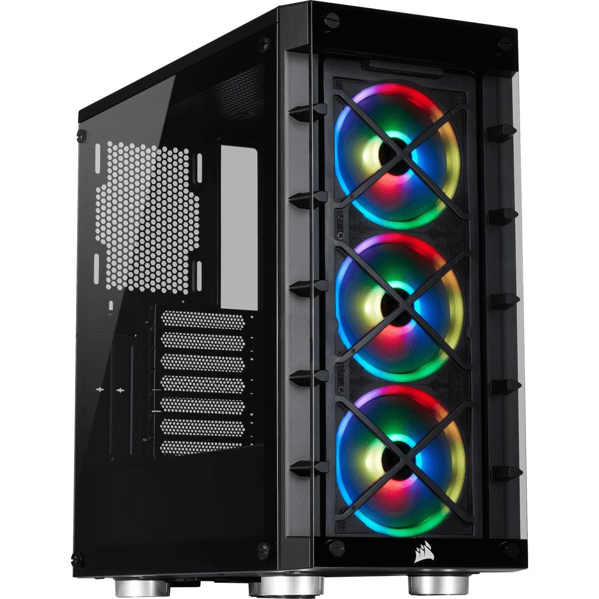 Gabinete Gamer Corsair iCue 465X, Mid Tower, Com 3 Fans, Vidro Temperado, Black, Sem Fonte, CC-9011188-WW