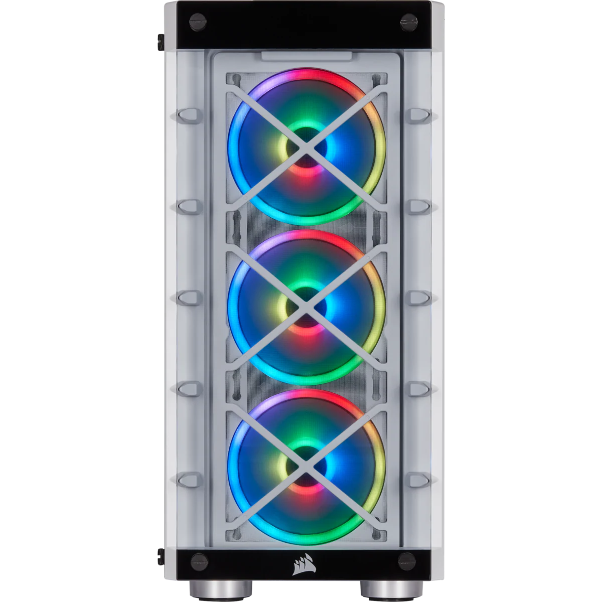 Gabinete Gamer Corsair, iCue 465X RGB, Mid Tower, Vidro Temperado, ATX, White, CC-9011189-WW, Sem Fonte, Com 3 Fans, CC-9011189-WW