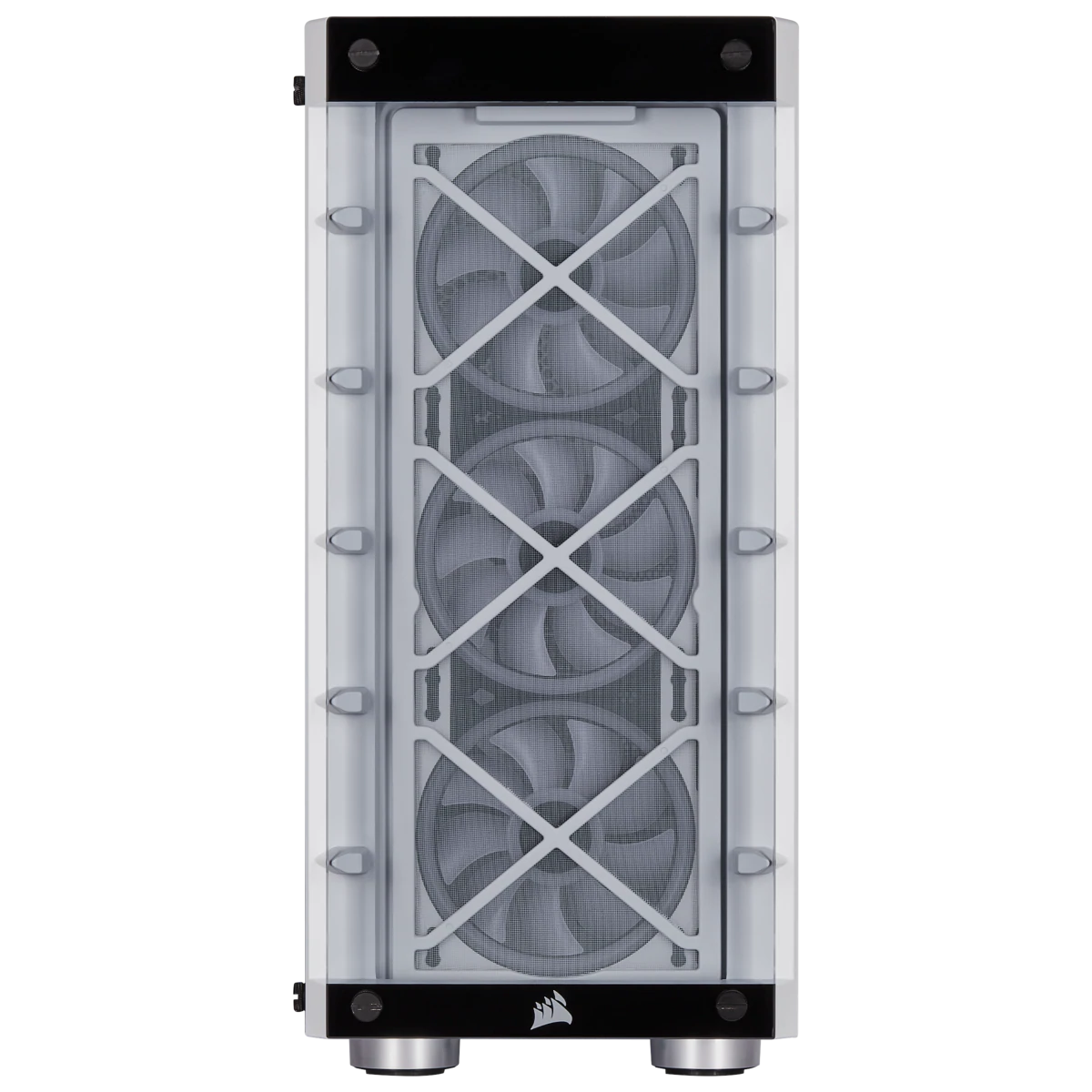 Gabinete Gamer Corsair, iCue 465X RGB, Mid Tower, Vidro Temperado, ATX, White, CC-9011189-WW, Sem Fonte, Com 3 Fans, CC-9011189-WW