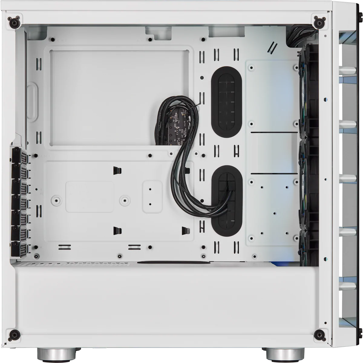 Gabinete Gamer Corsair, iCue 465X RGB, Mid Tower, Vidro Temperado, ATX, White, CC-9011189-WW, Sem Fonte, Com 3 Fans, CC-9011189-WW