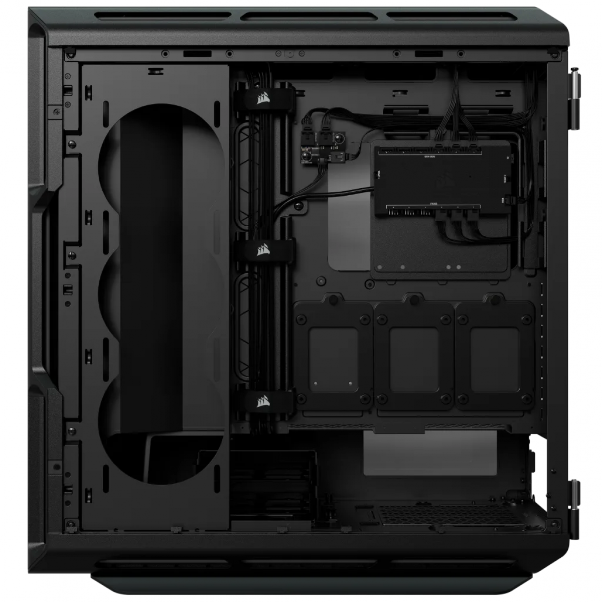 Gabinete Gamer Corsair iCUE 5000T RGB, Mid Tower, Vidro Temperado, Black, ATX, Sem Fonte, Com 3 Fans, CC-9011231-WW