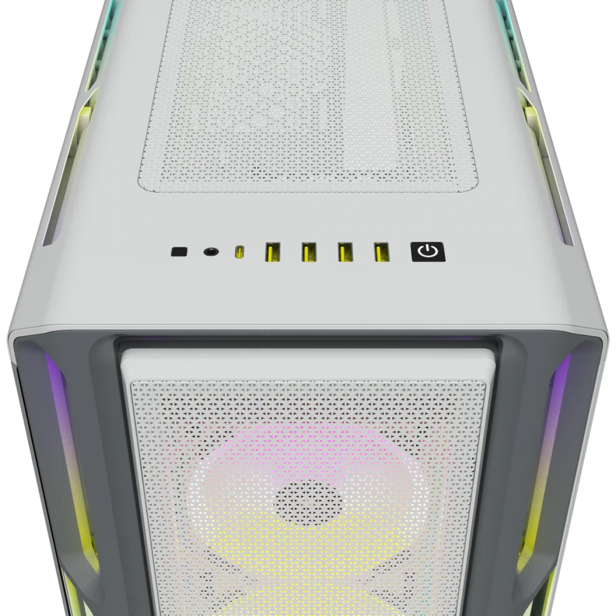 Gabinete Gamer Corsair iCUE 5000T RGB, Mid Tower, Vidro Temperado, White, ATX, Sem Fonte, Com 3 Fans, CC-9011231-WW