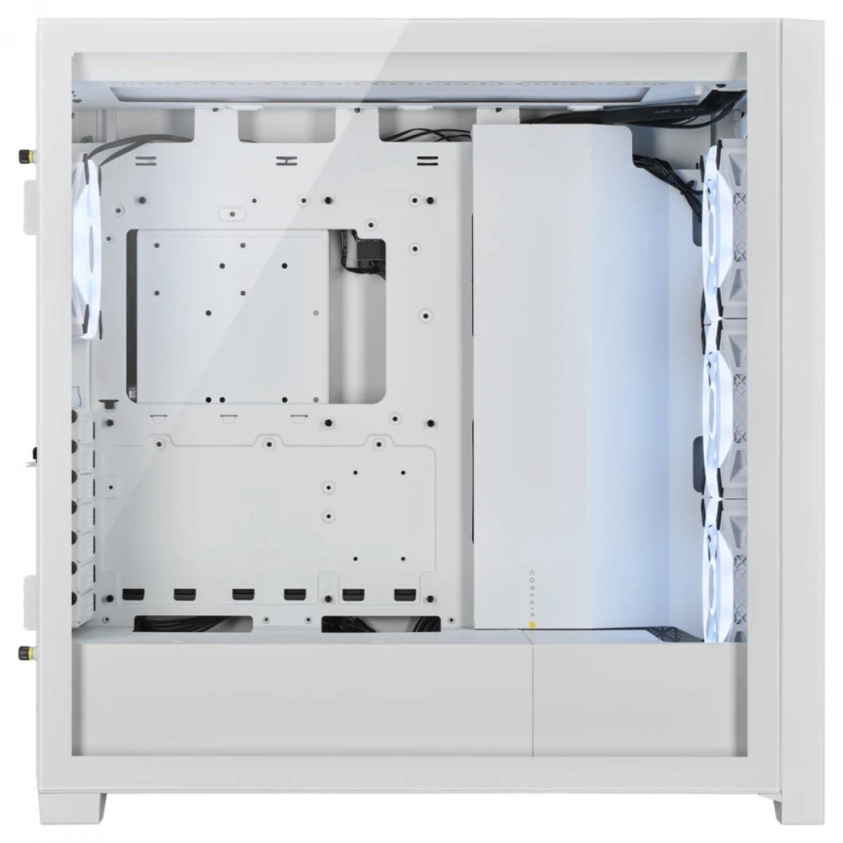 Gabinete Gamer Corsair iCUE 5000X QL Edition, RGB, Mid Tower, Vidro Temperado, EATX, Sem Fonte, Com 4 Fans, Branco, CC-9011233-WW