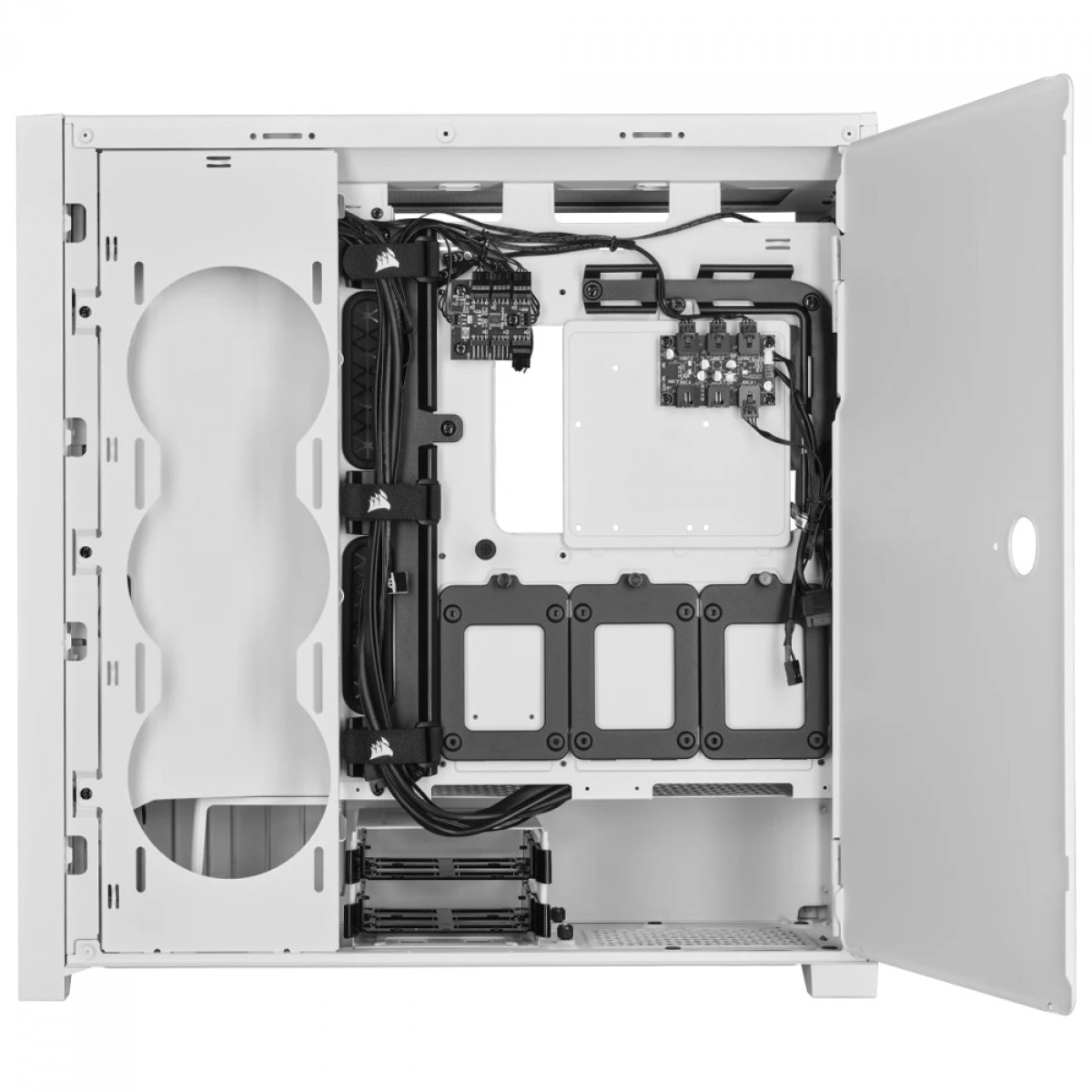 Gabinete Gamer Corsair iCUE 5000X QL Edition, RGB, Mid Tower, Vidro Temperado, EATX, Sem Fonte, Com 4 Fans, Branco, CC-9011233-WW