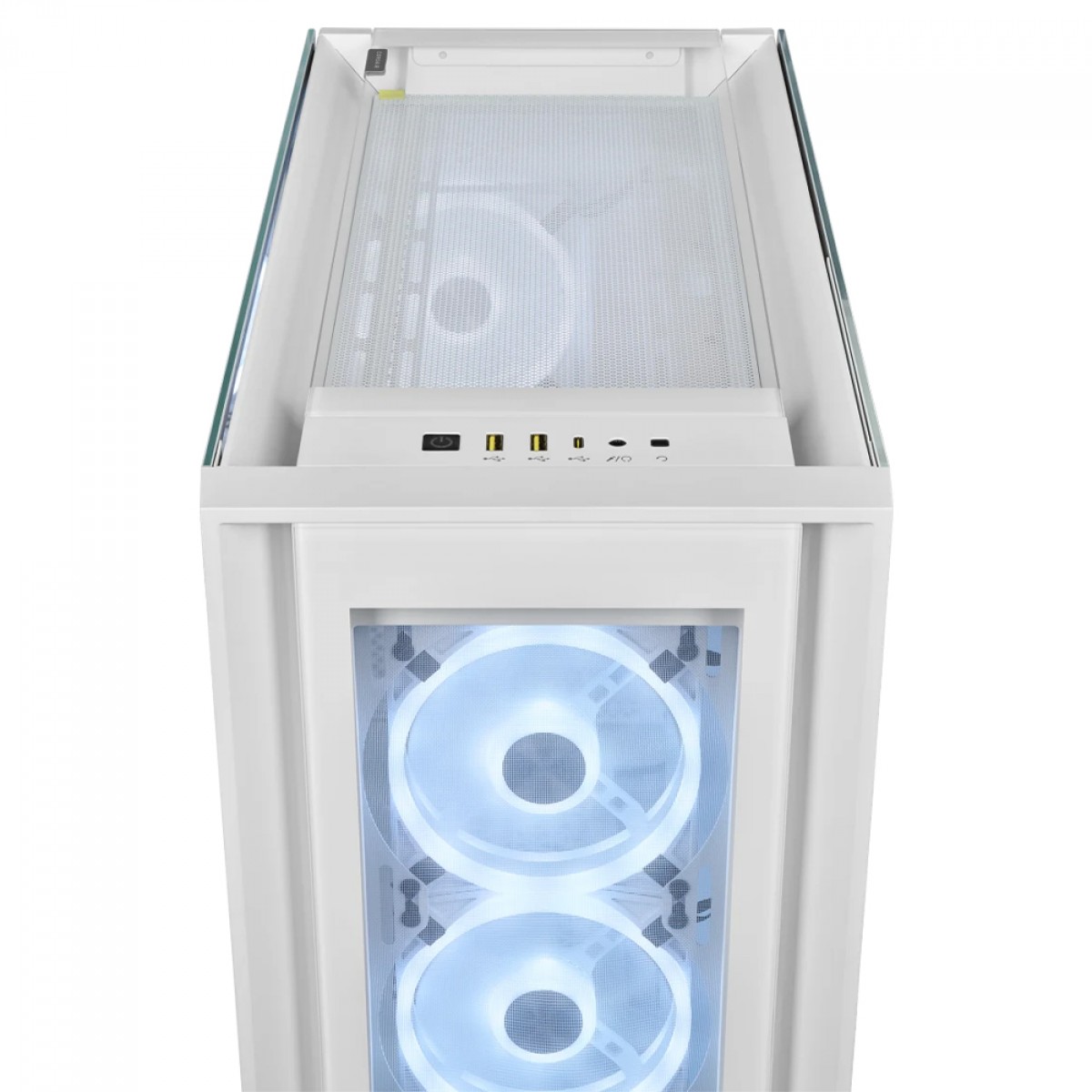 Gabinete Gamer Corsair iCUE 5000X QL Edition, RGB, Mid Tower, Vidro Temperado, EATX, Sem Fonte, Com 4 Fans, Branco, CC-9011233-WW