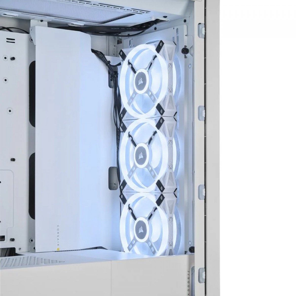 Gabinete Gamer Corsair iCUE 5000X QL Edition, RGB, Mid Tower, Vidro Temperado, EATX, Sem Fonte, Com 4 Fans, Branco, CC-9011233-WW